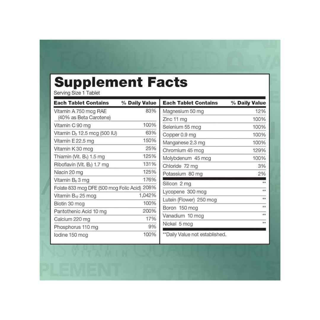 Adult 50+ Multi Vitamins & Minerals, 400 Tablets